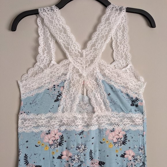Honeydew Intimates Ahna Chemise Keyhole Lace Back Mint Tea Floral M - Picture 9 of 12